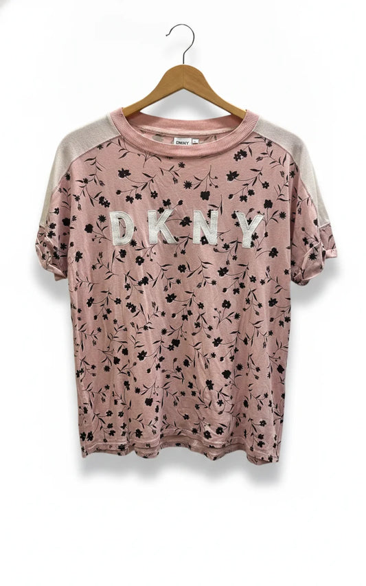 DKNY rosa t-shirt med blommönster
