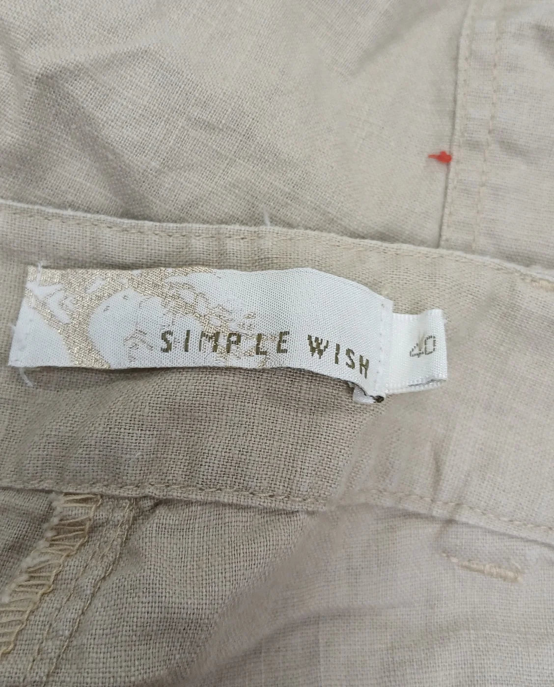 Simple Wish beige byxor i linneblandning