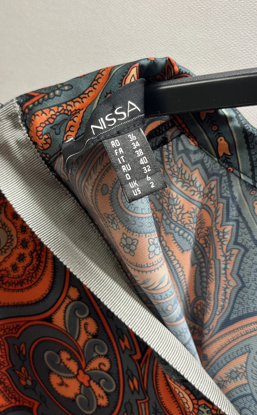 NISSA paisley mönstrad satinblus