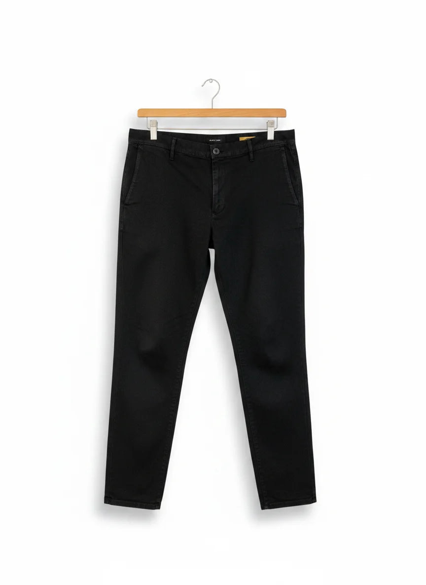 Alberto slim fit svarta twillbyxor
