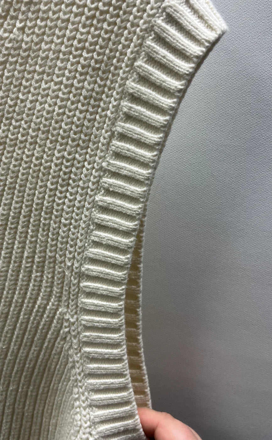H&M Ribbad V-ringad Stickad Väst