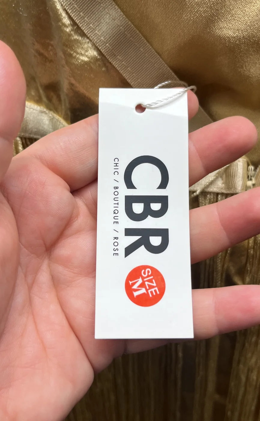 CBR guldsatinfransklänning