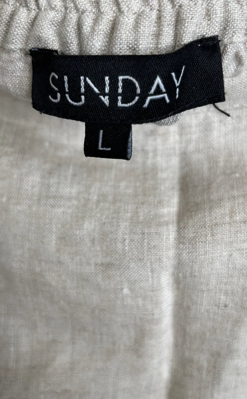 Sunday beige linne omlott midikjol