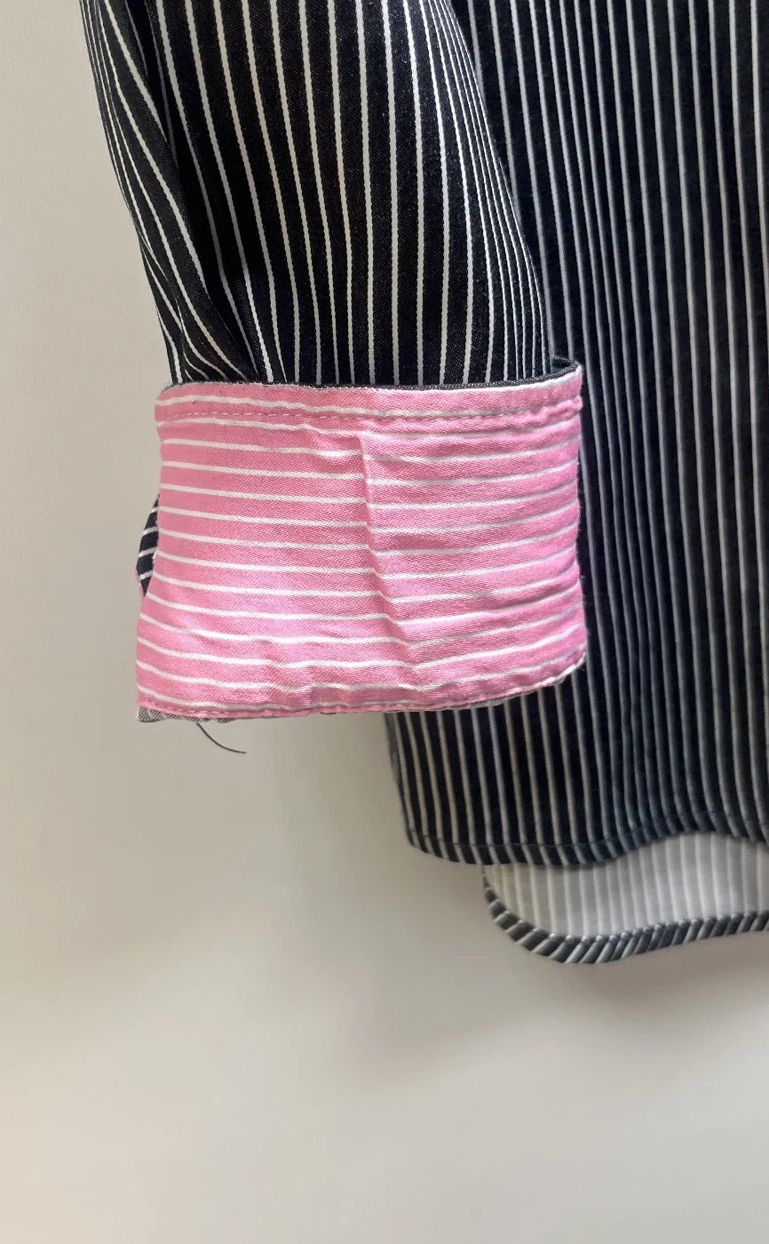 Dressman randig skjorta med långa ärmar