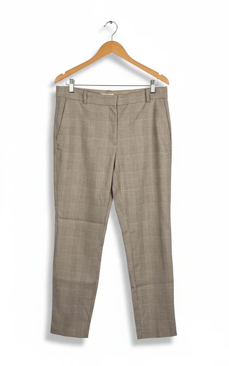 H&M rutiga beige byxor