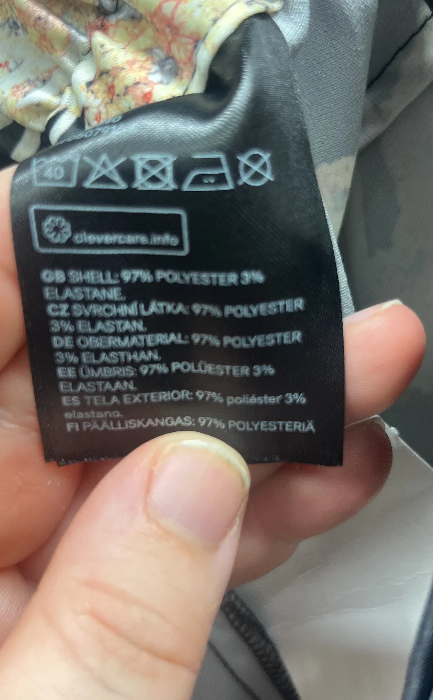 Ellos satinset med fågeltryck