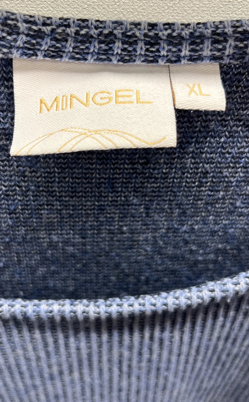MINGEL blå ribbad tröja med lager-på-lager