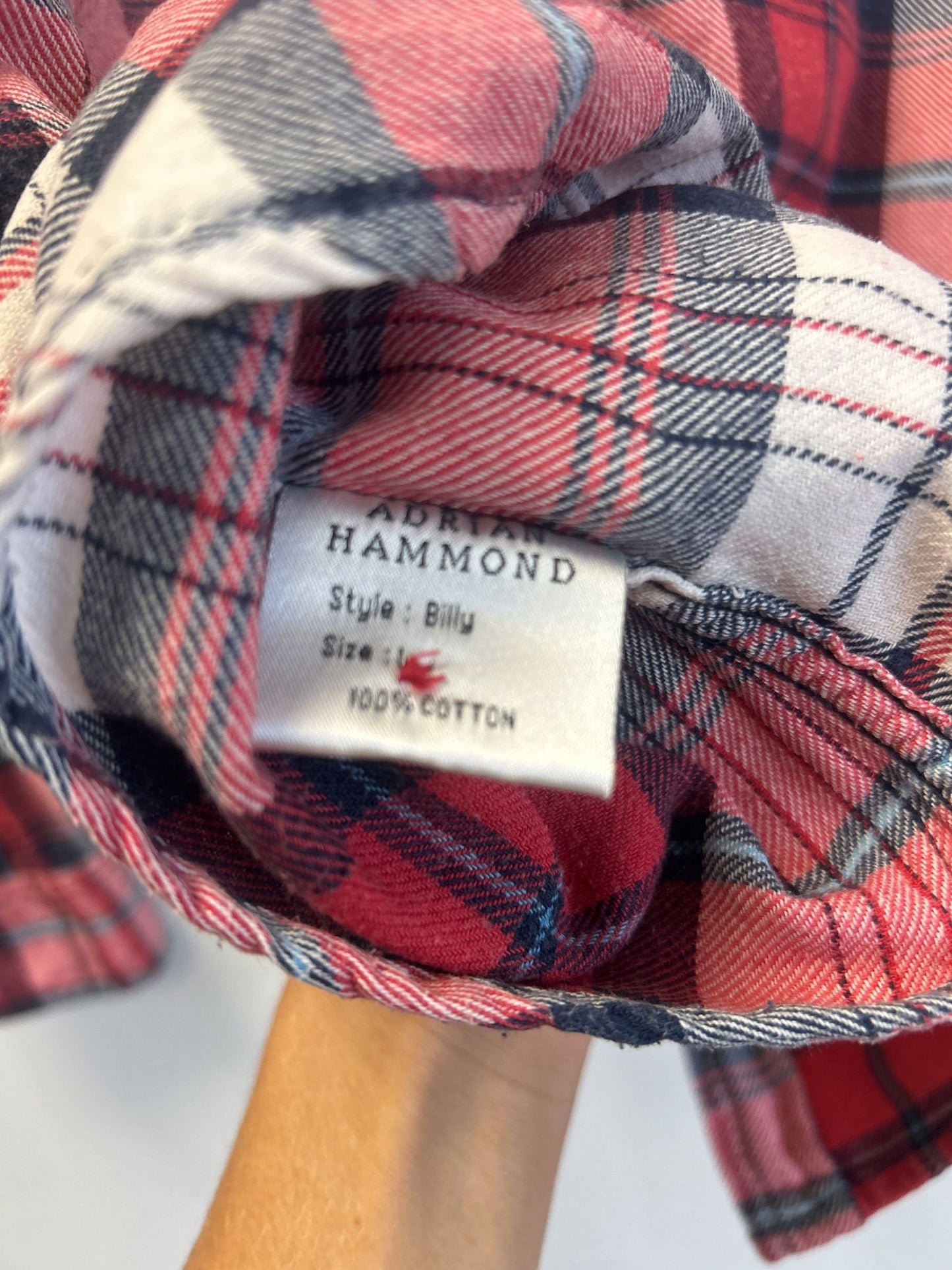 Adrian Hammond rutig skjorta med lång ärm i rött