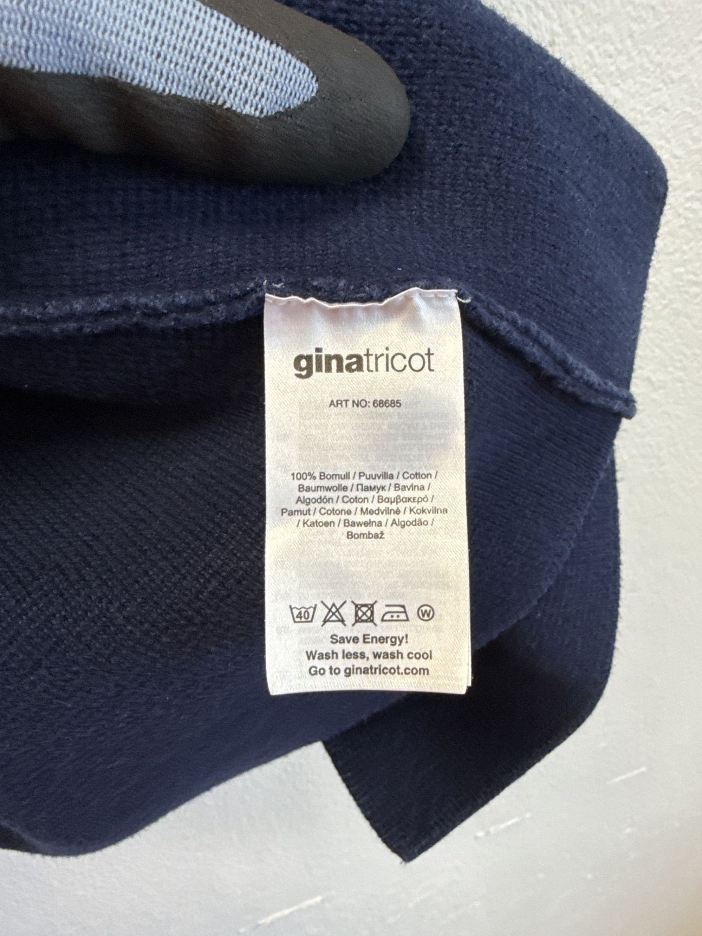 Gina Tricot marinblå stickad kofta med fickor