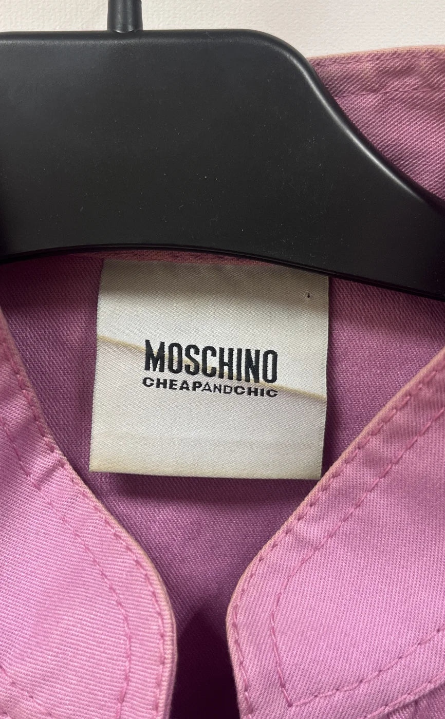 Moschino Cheapandchic rosa jacka med bälte