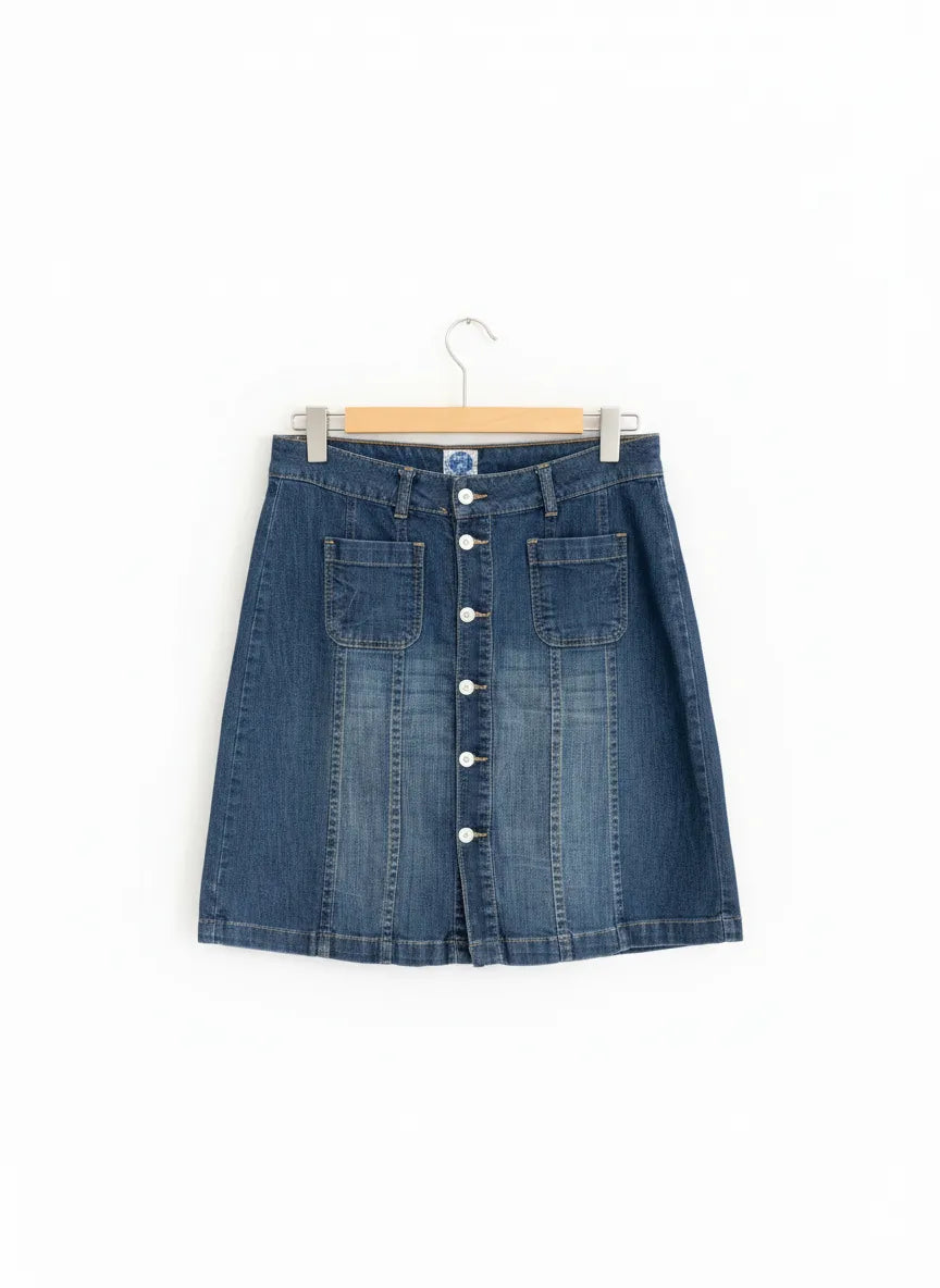 Image jeanskjol med knappfront