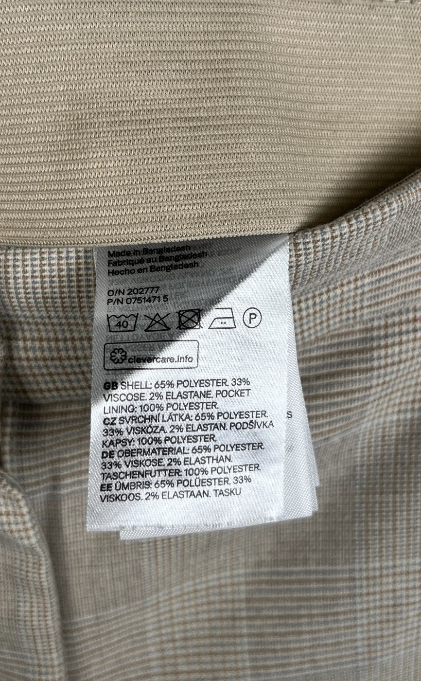 H&M rutiga beige byxor