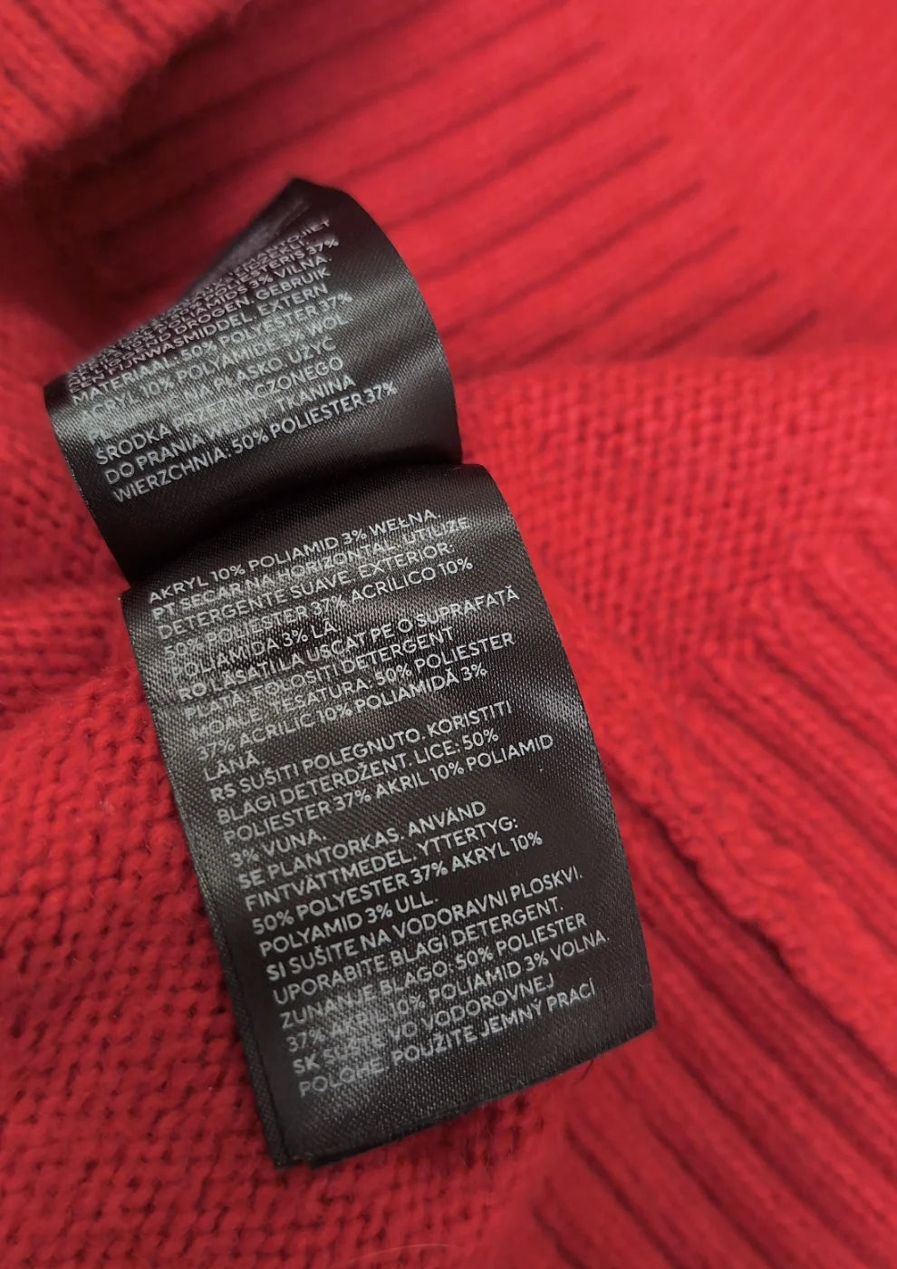H&M röd stickad tröja