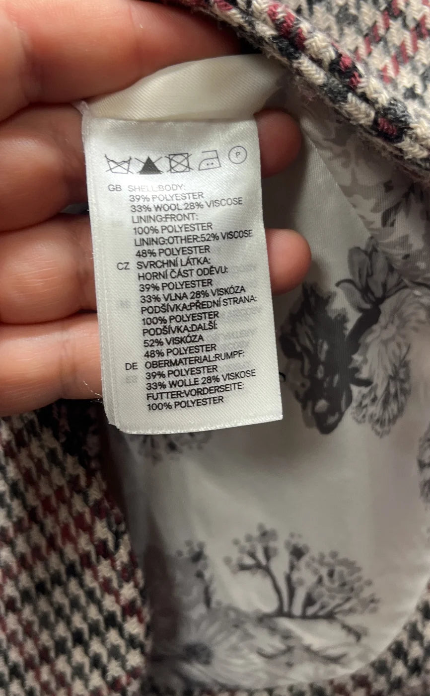 H&M rutmönstrad kavaj med två knappar