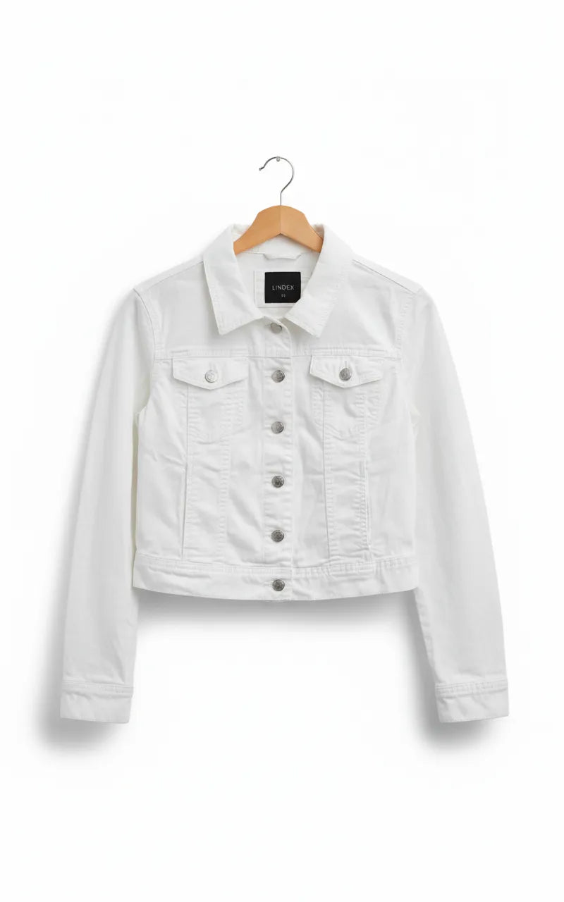 Lindex kort vit jeansjacka