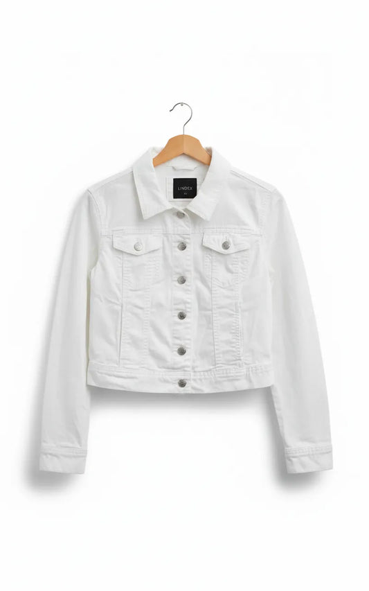 Lindex kort vit jeansjacka