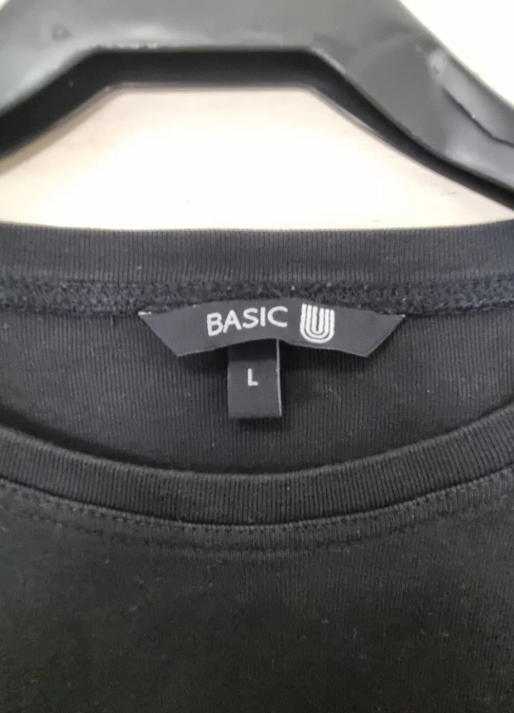 Basic U svart långärmad topp