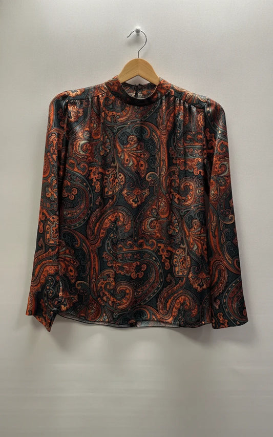 NISSA paisley mönstrad satinblus