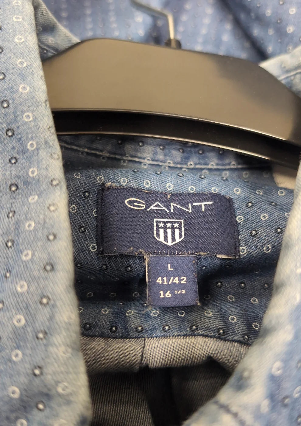 GANT Indigo mönstrad skjorta L